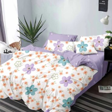 Lenjerie de pat, finet, 6 piese, Floricele Colorate