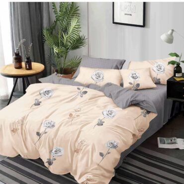 Lenjerie de pat, finet, 6 piese, Crem Trandafir