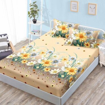 Husa de pat+2 fete de perna finet, Model cu Flori