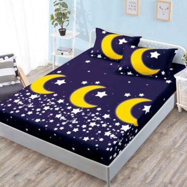 Husa de pat+2 fete de perna finet, Stelele si Luna